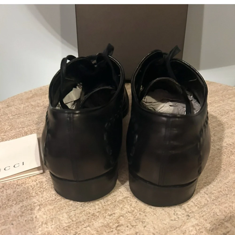 Gucci black leather lace up Oxford shoes size 12 - Picture 4 of 7